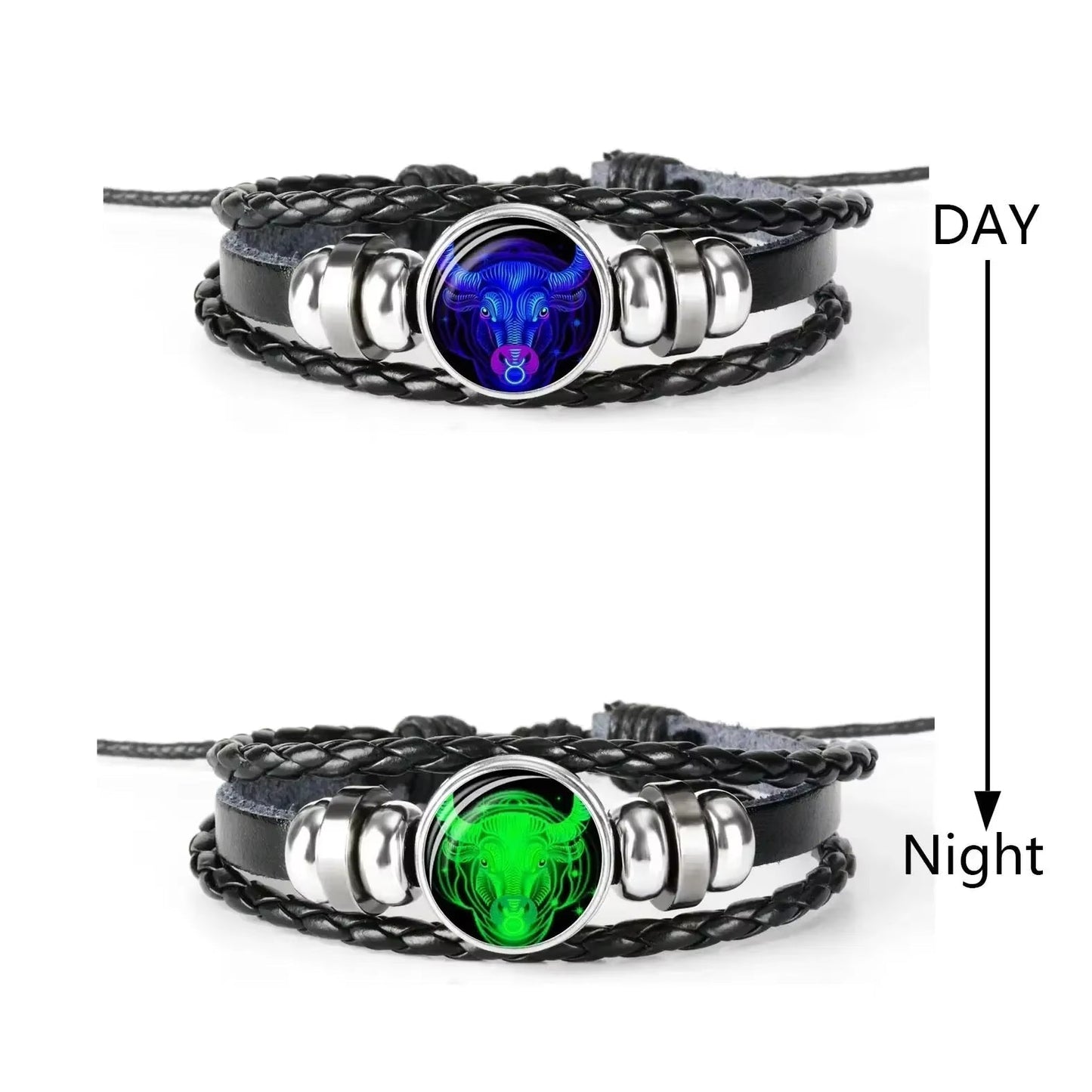 Zodiac Sign Charm Luminous Bracelets
