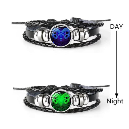 Zodiac Sign Charm Luminous Bracelets