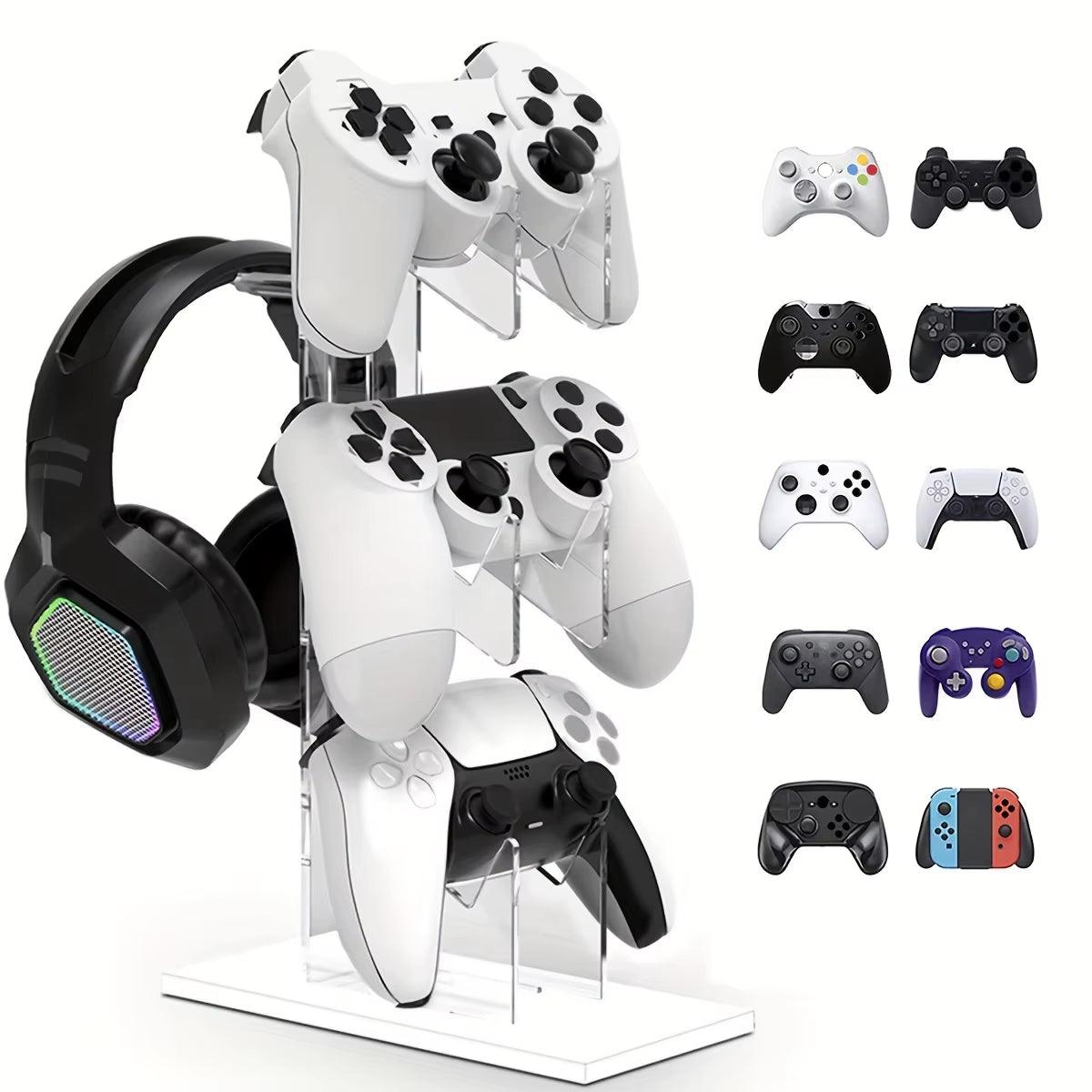 Universal 3-Layer Controller Stand and Headphone Holder