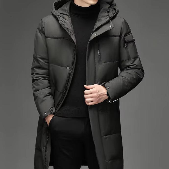 Men Hooded Long Winter Coat