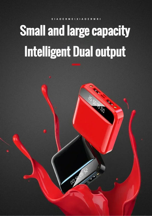 Red power bank with digital display