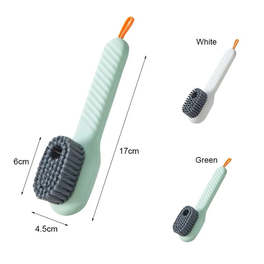 Multifunction Cleaning Shoe Brush Soft Automatic Liquid Shoe Brush Long Handle Clothes Soap Brush with Hook Clean Tool