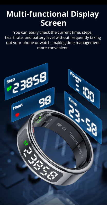 Unisex Smart Ring with Display Screen