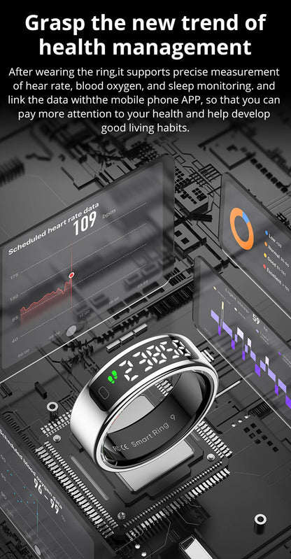 Unisex Smart Ring with Display Screen