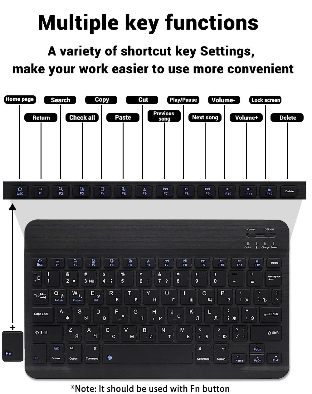 Bluetooth Wireless Keyboard Mouse for IOS Android Windows