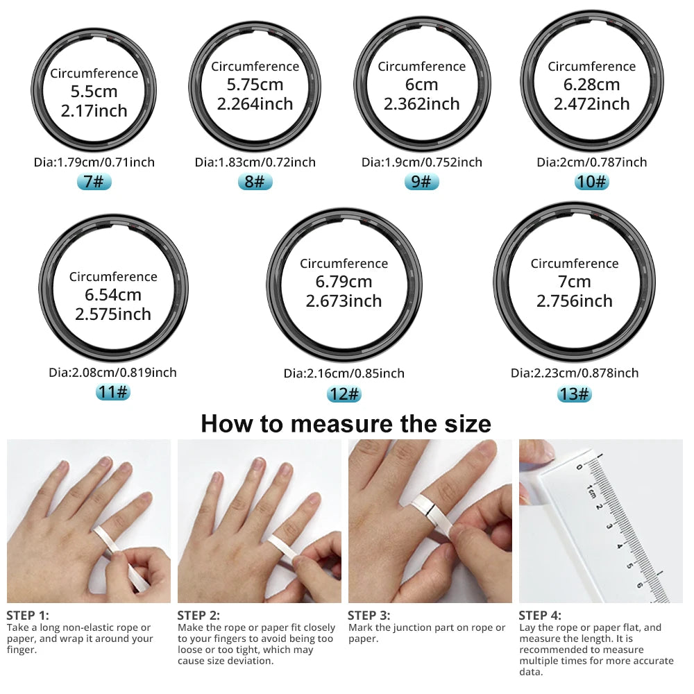 Unisex Smart Ring with Display Screen