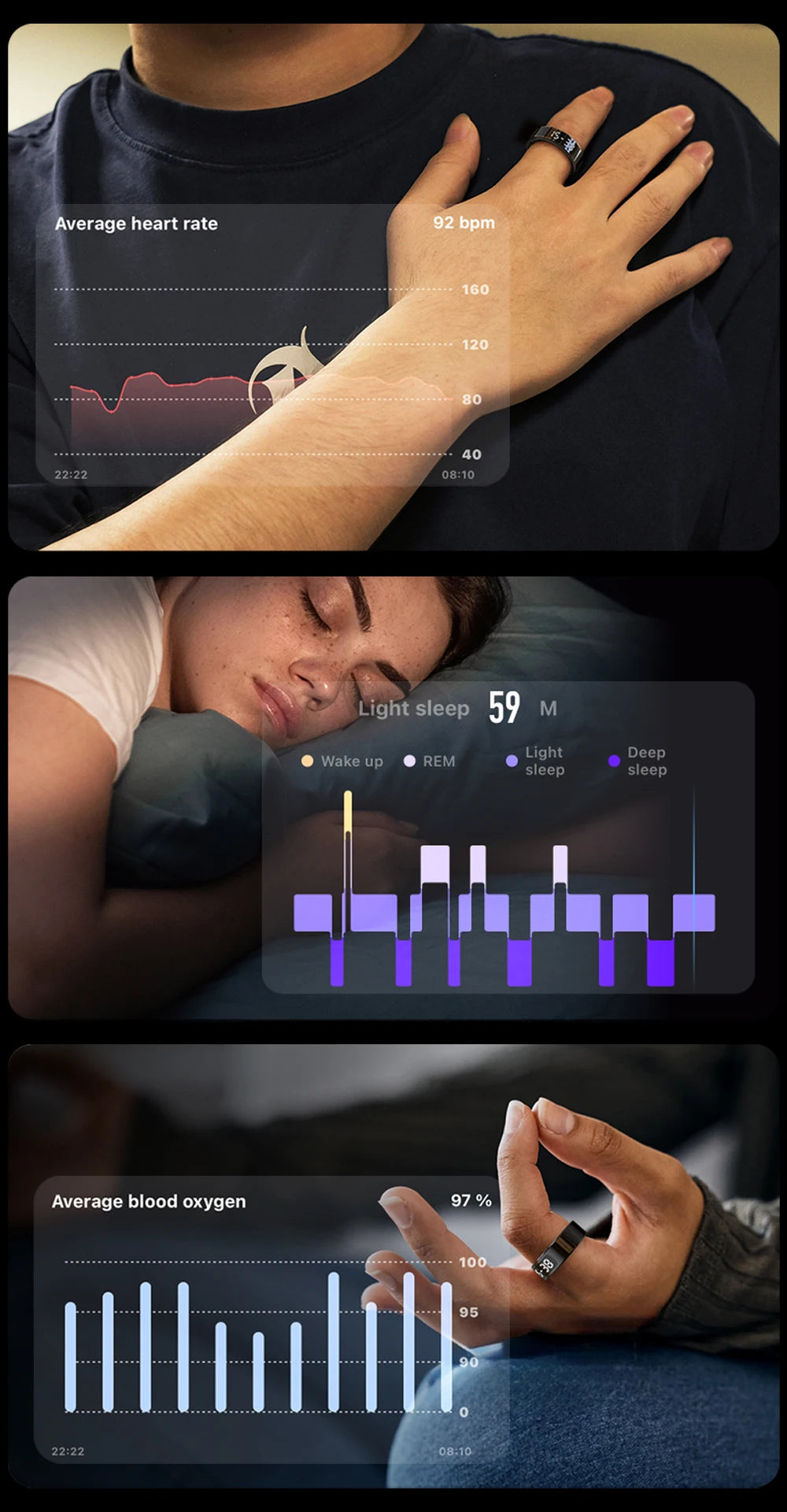 Unisex Smart Ring with Display Screen