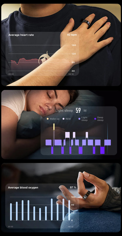 Unisex Smart Ring with Display Screen