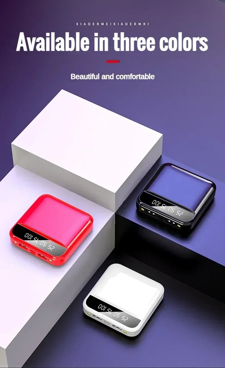 鏡面LED數位螢幕行動電源充電器