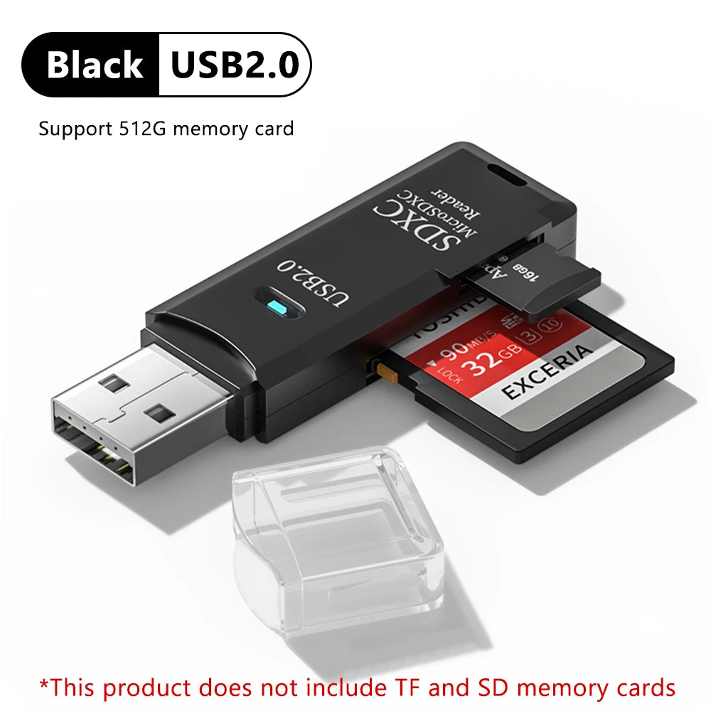 2-in-1 USB 3.0 Card Reader – Micro SD & TF Memory Card Adapter