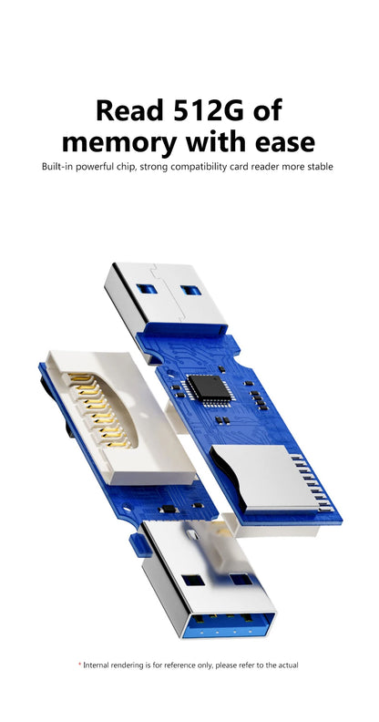 2-in-1 USB 3.0 Card Reader – Micro SD & TF Memory Card Adapter