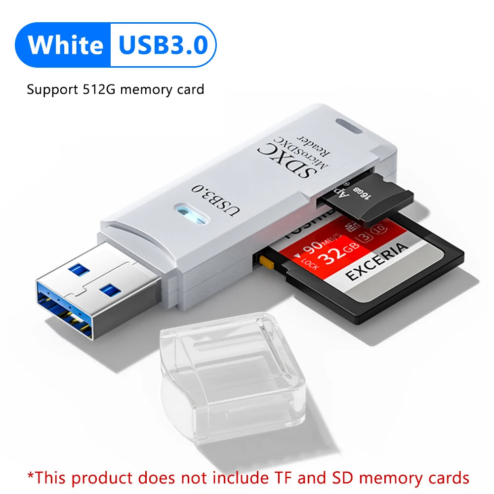 2-in-1 USB 3.0 Card Reader – Micro SD & TF Memory Card Adapter
