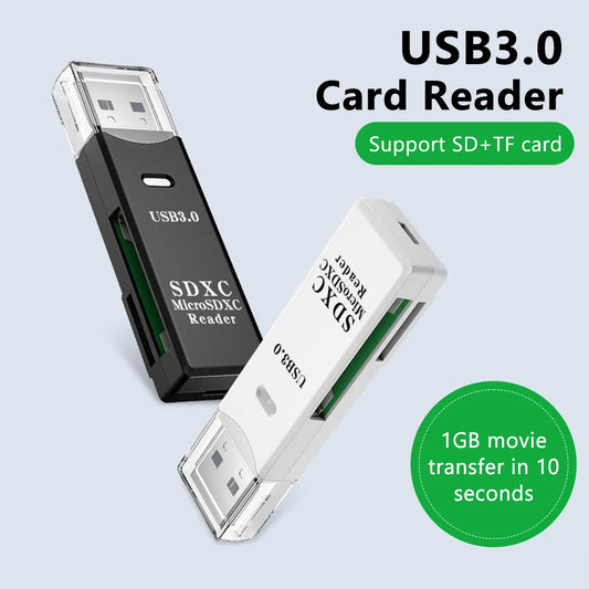 2-in-1 USB 3.0 Card Reader – Micro SD & TF Memory Card Adapter