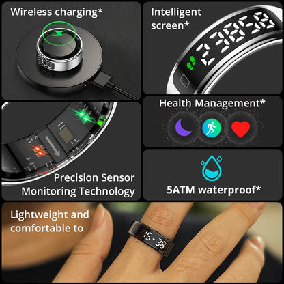 Unisex Smart Ring with Display Screen
