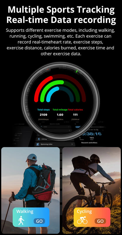 Unisex Smart Ring with Display Screen