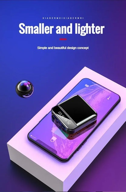 鏡面LED數位螢幕行動電源充電器