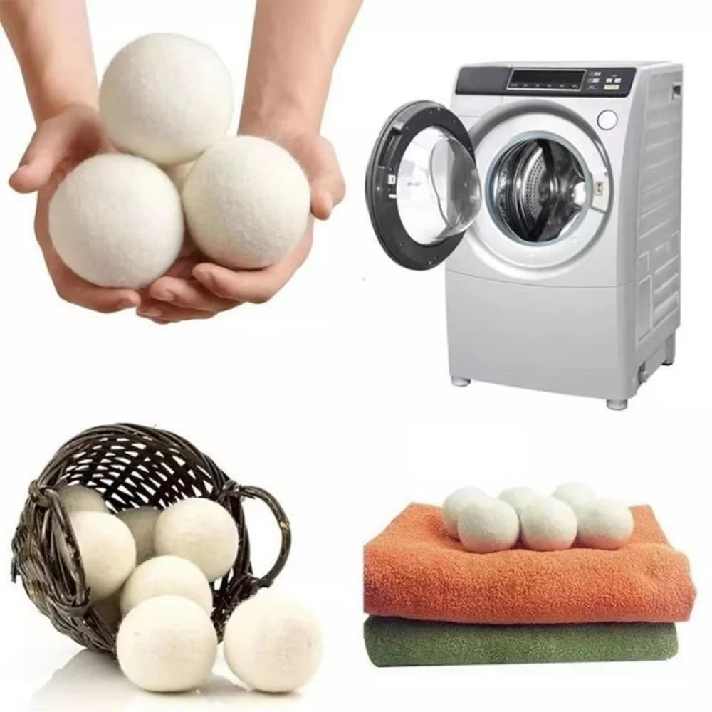 3Pcs Wool Laundry Dryer Reusable Organic Balls