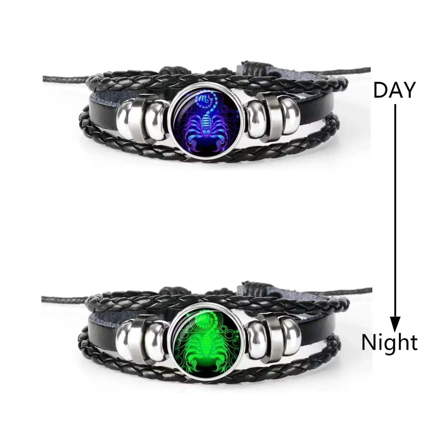 Zodiac Sign Charm Luminous Bracelets