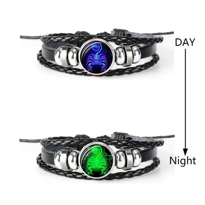 Zodiac Sign Charm Luminous Bracelets