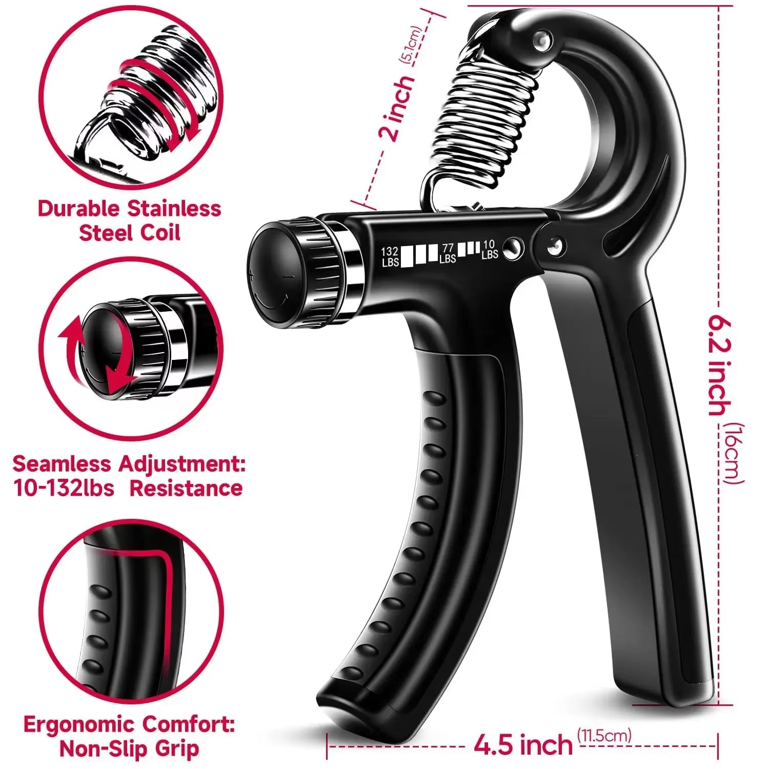 Adjustable Hand Grip Strength Trainer Set