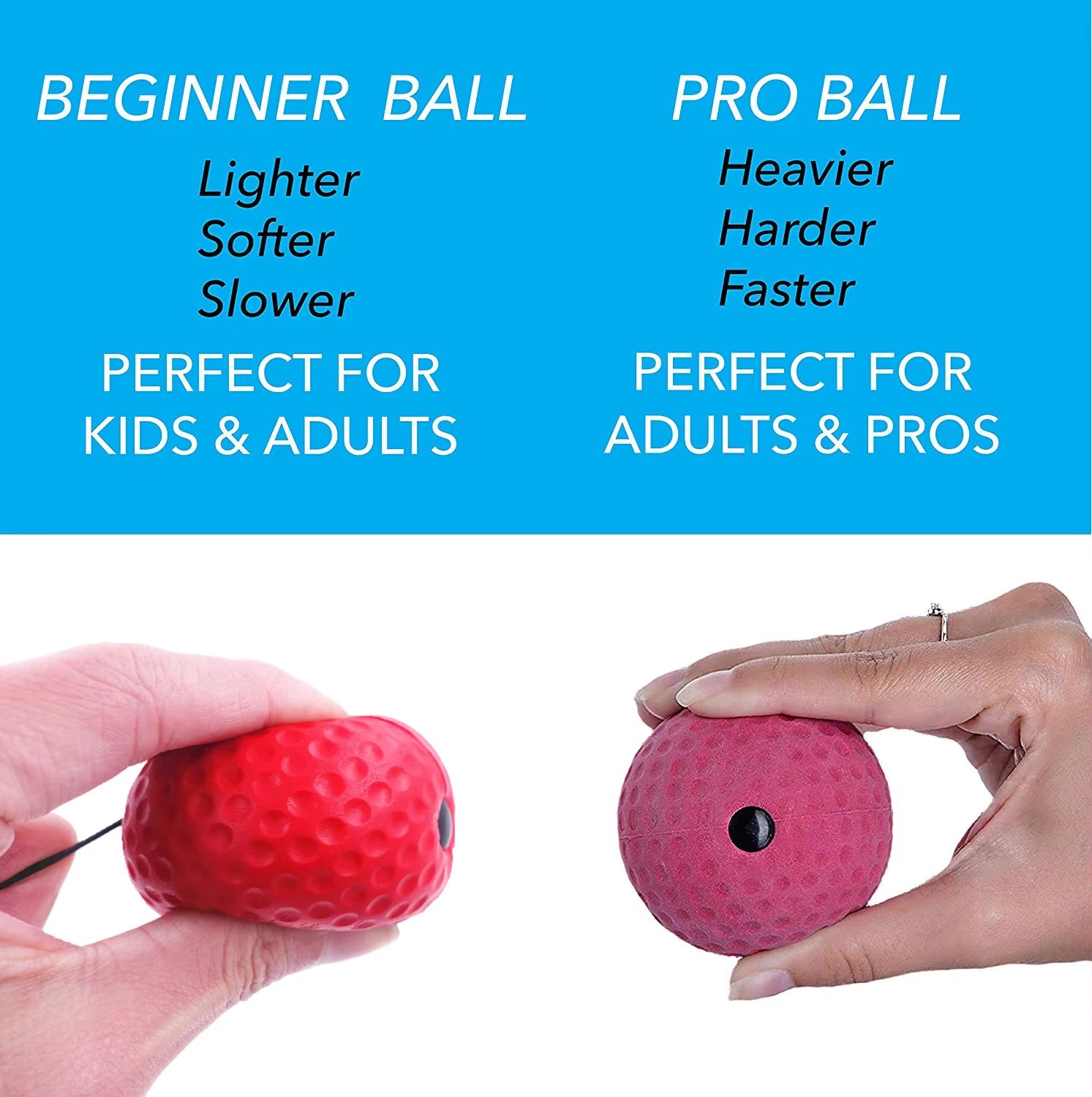Boxing Reflex 3 Difficulty Level Balls with Adjustable Headband