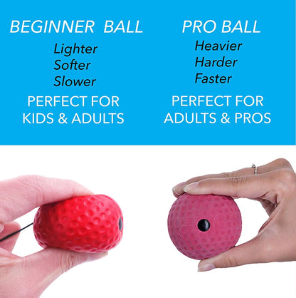 Boxing Reflex 3 Difficulty Level Balls with Adjustable Headband