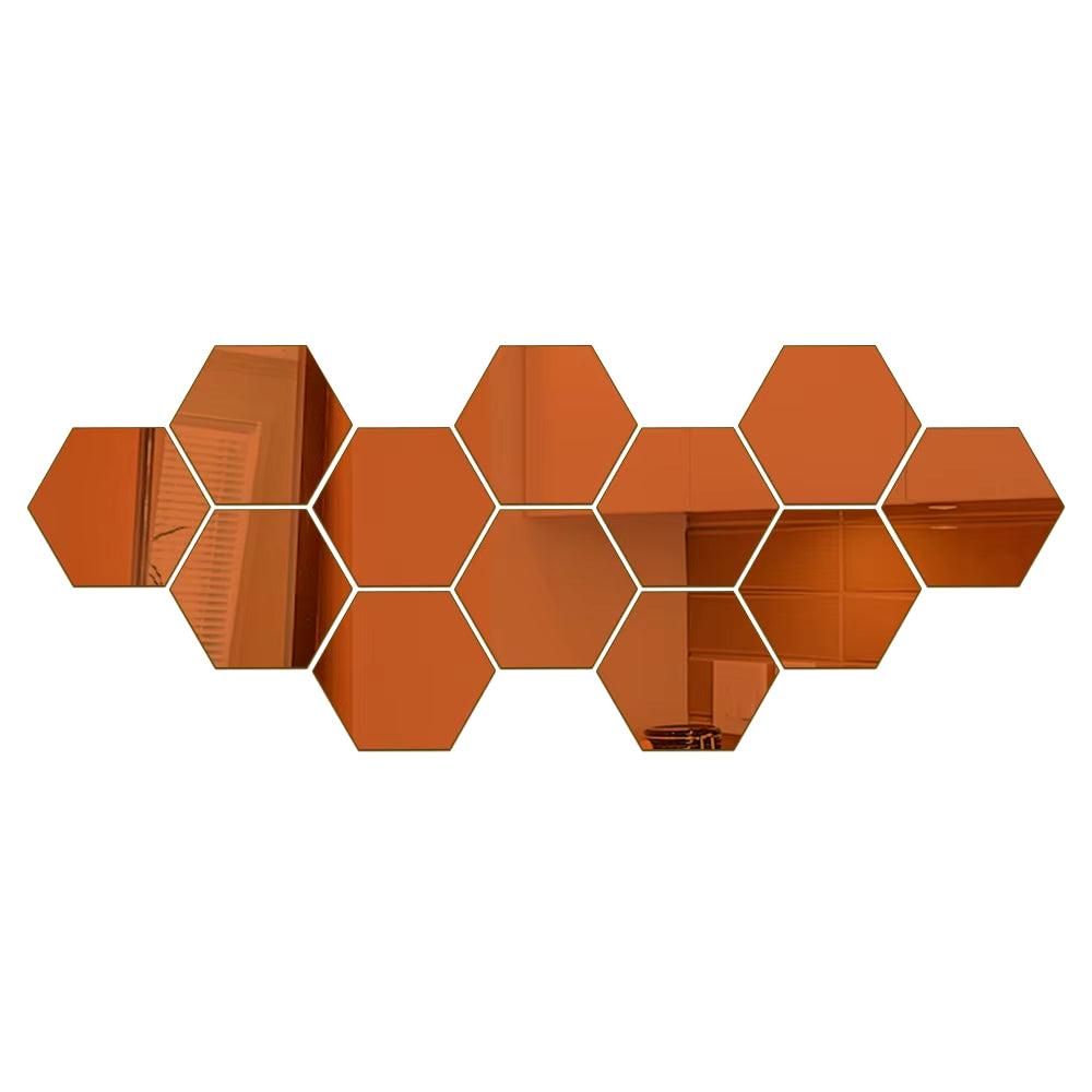3D Hexagon Mirror Wall Sticker
