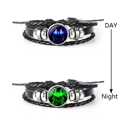 Zodiac Sign Charm Luminous Bracelets