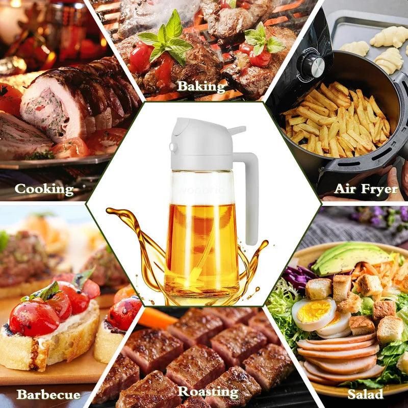 2 in 1 Oil Spray Dispenser Bottle