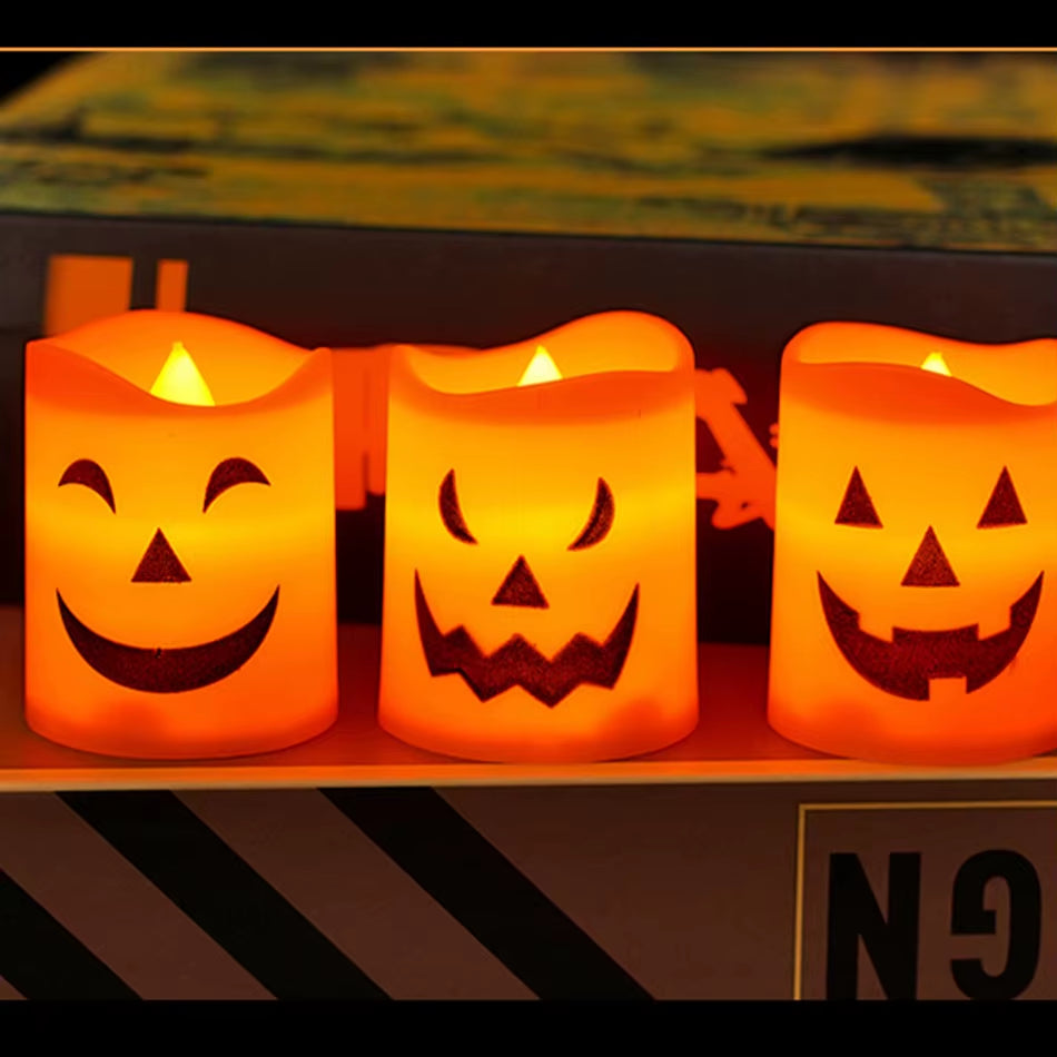 Halloween Pumpkin Candle Light Skull Ghost Face Lantern