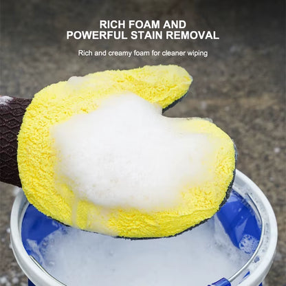 SEAMETAL Car Wash Glove Double-Faced Coral Fleece