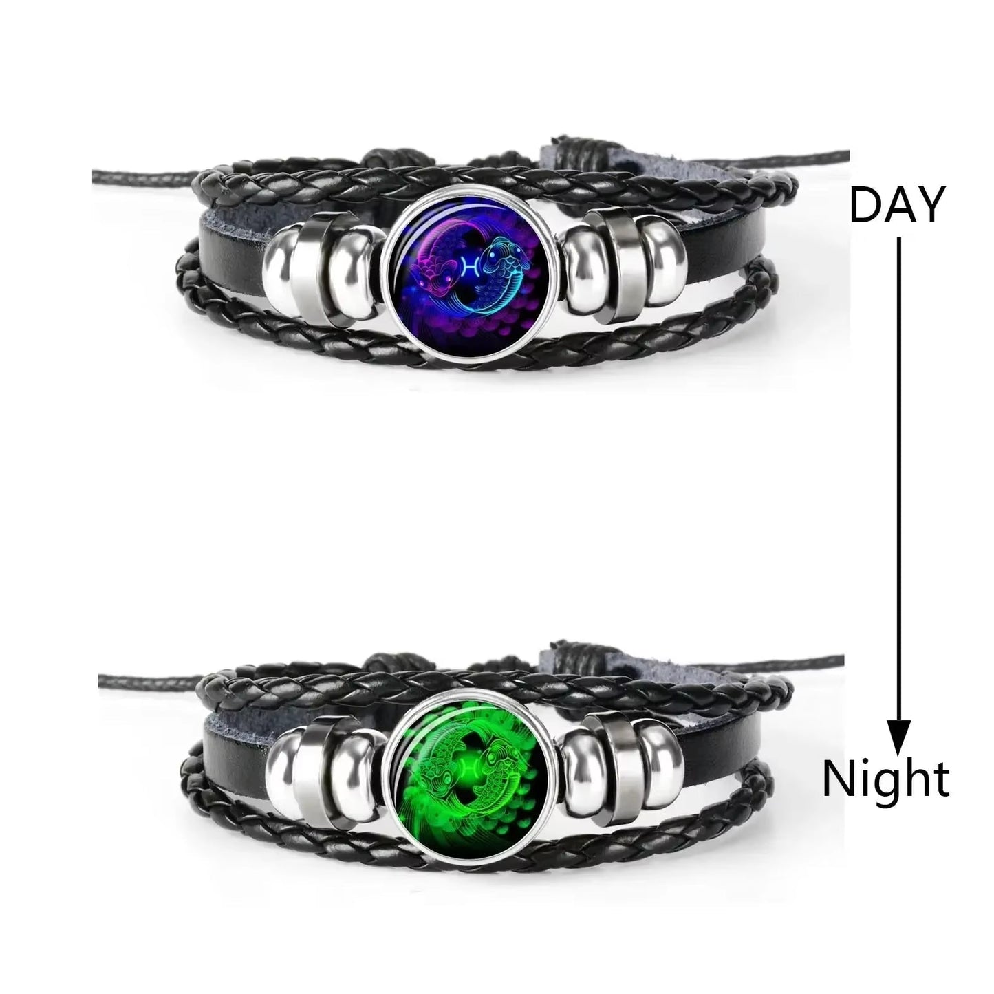 Zodiac Sign Charm Luminous Bracelets