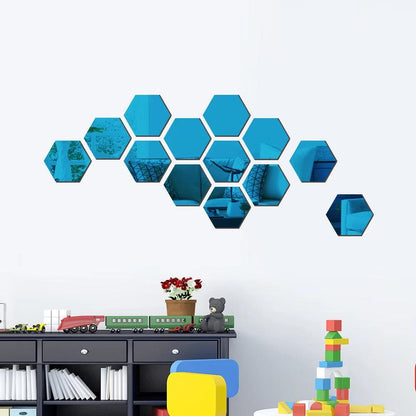 3D Hexagon Mirror Wall Sticker