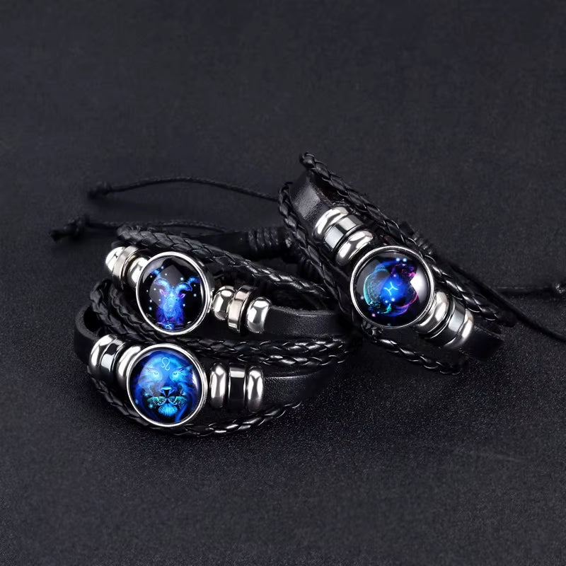 Zodiac Sign Charm Luminous Bracelets